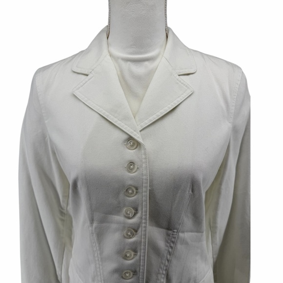 Ralph Lauren Jackets & Blazers - Ralph Lauren NWT Vintage White Cotton Denim Button Up Front Jacket Womens Size M
